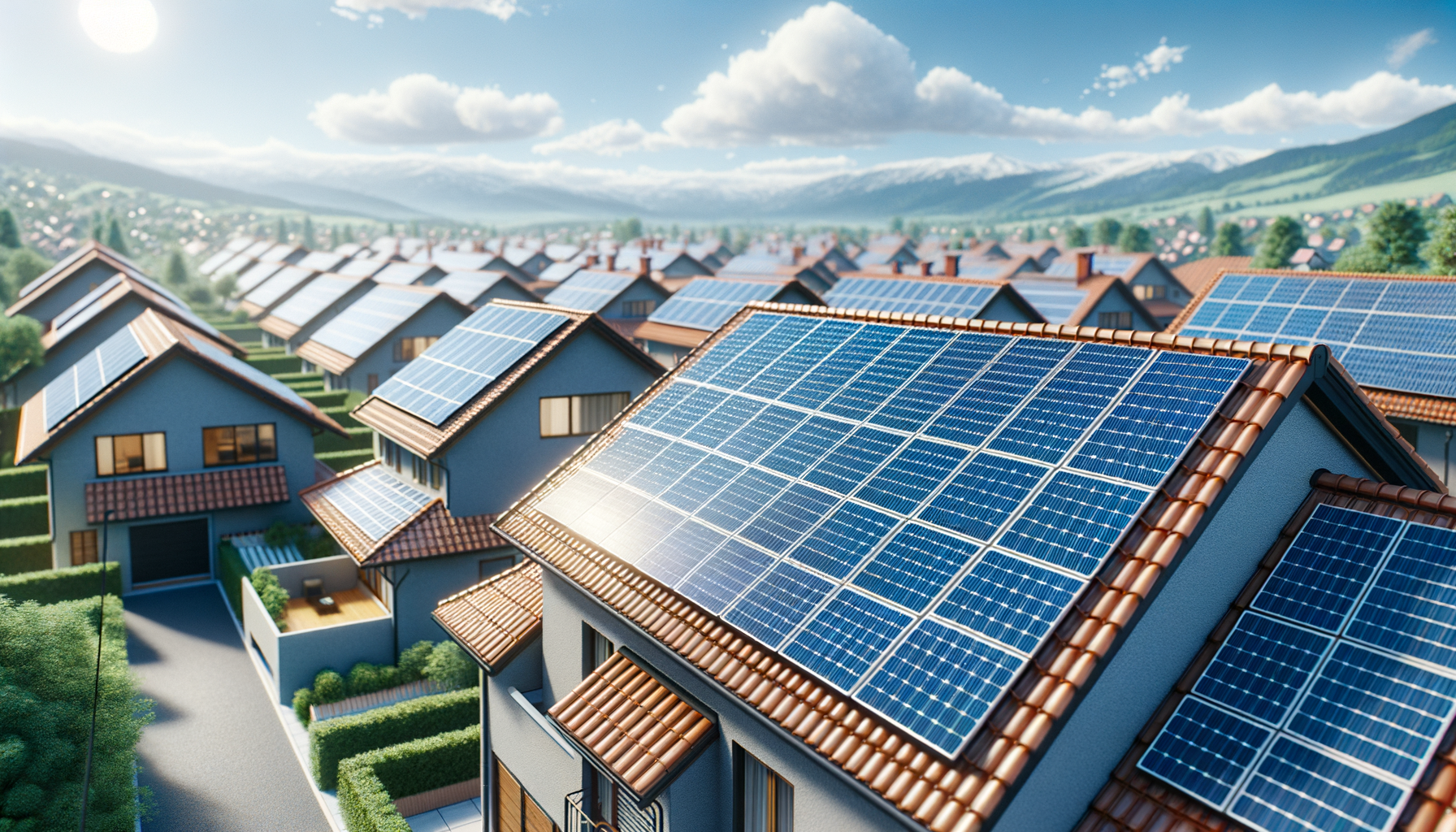 ALT: Rooftop installation of monocrystalline solar panels