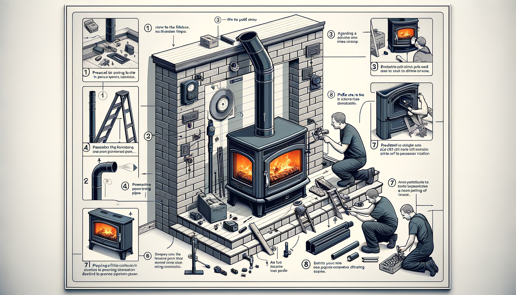 ALT: Insert Pellet Stove Setup in a Fireplace