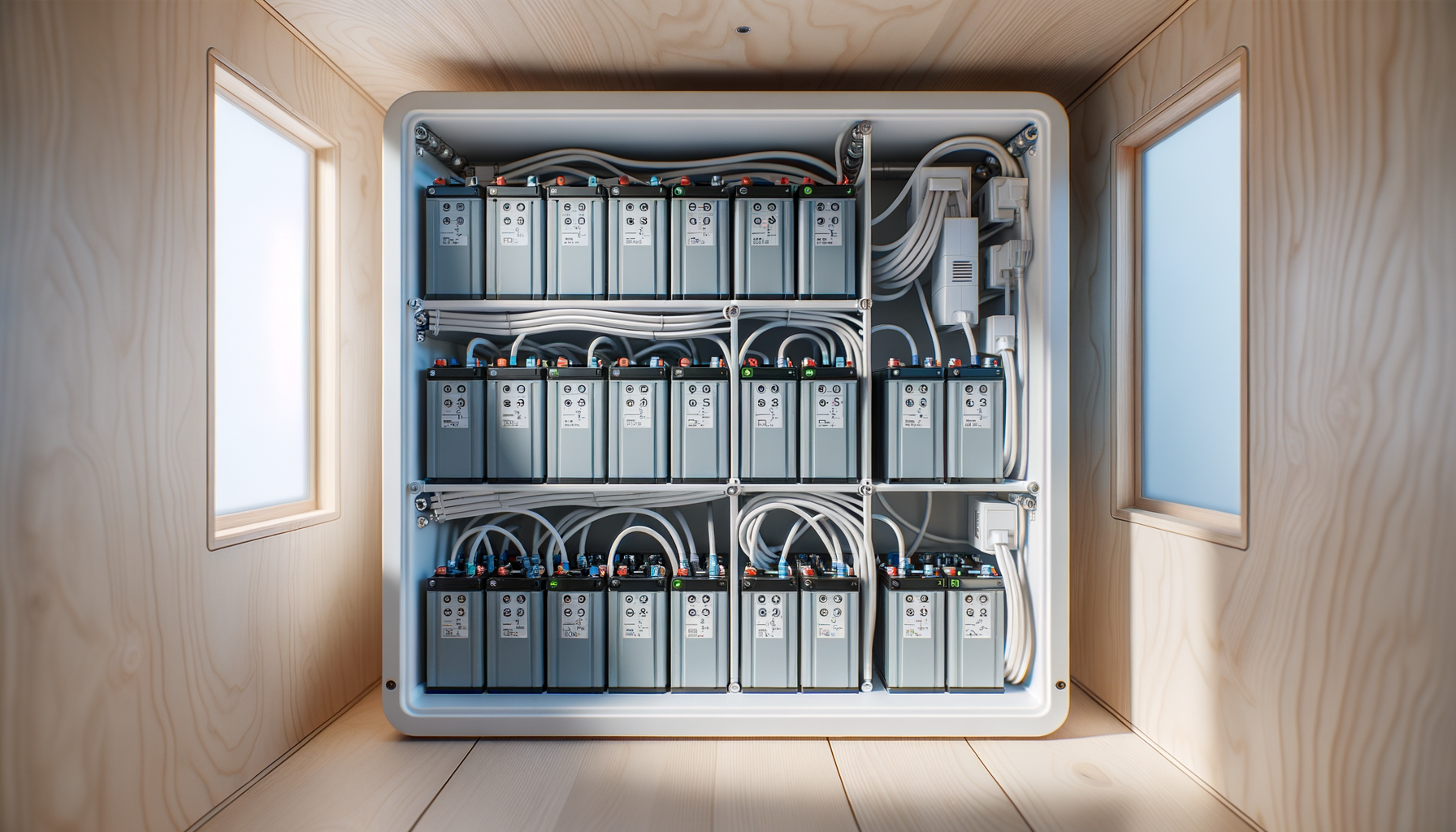 ALT: Organized battery bank system in a tiny home