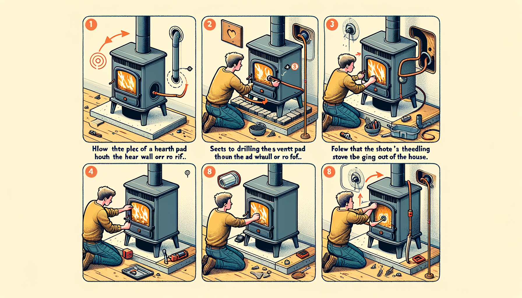 ALT: Step-by-step pellet stove installation process
