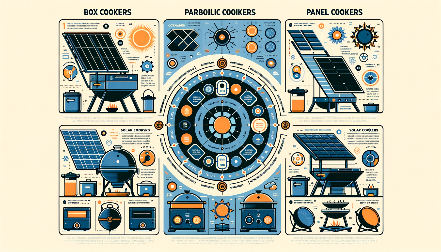 ALT: Types of solar cookers infographic