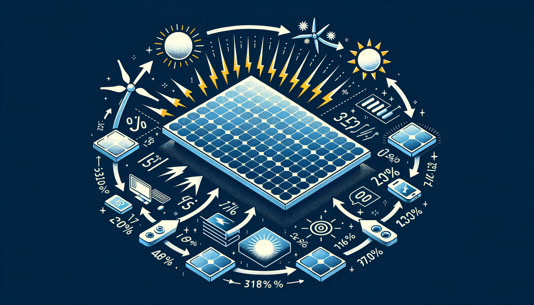 ALT: Illustration of solar panel efficiency