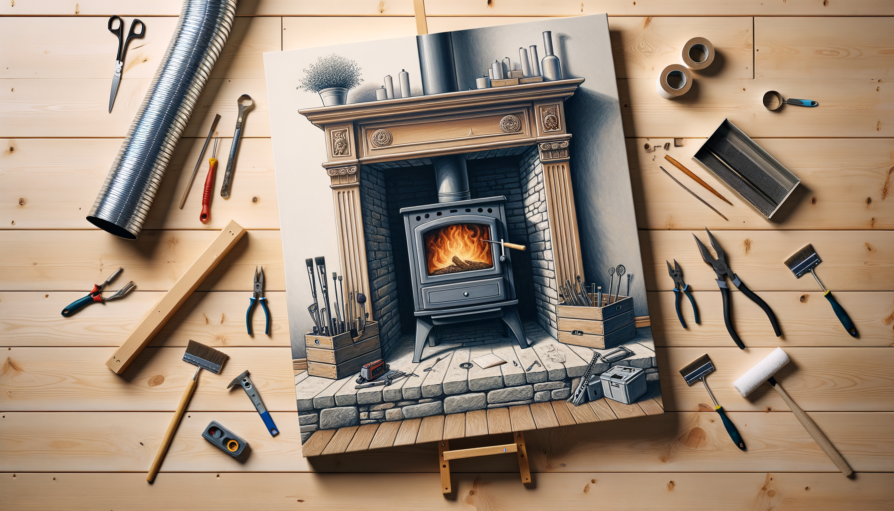 ALT: Preparing a fireplace for an insert pellet stove