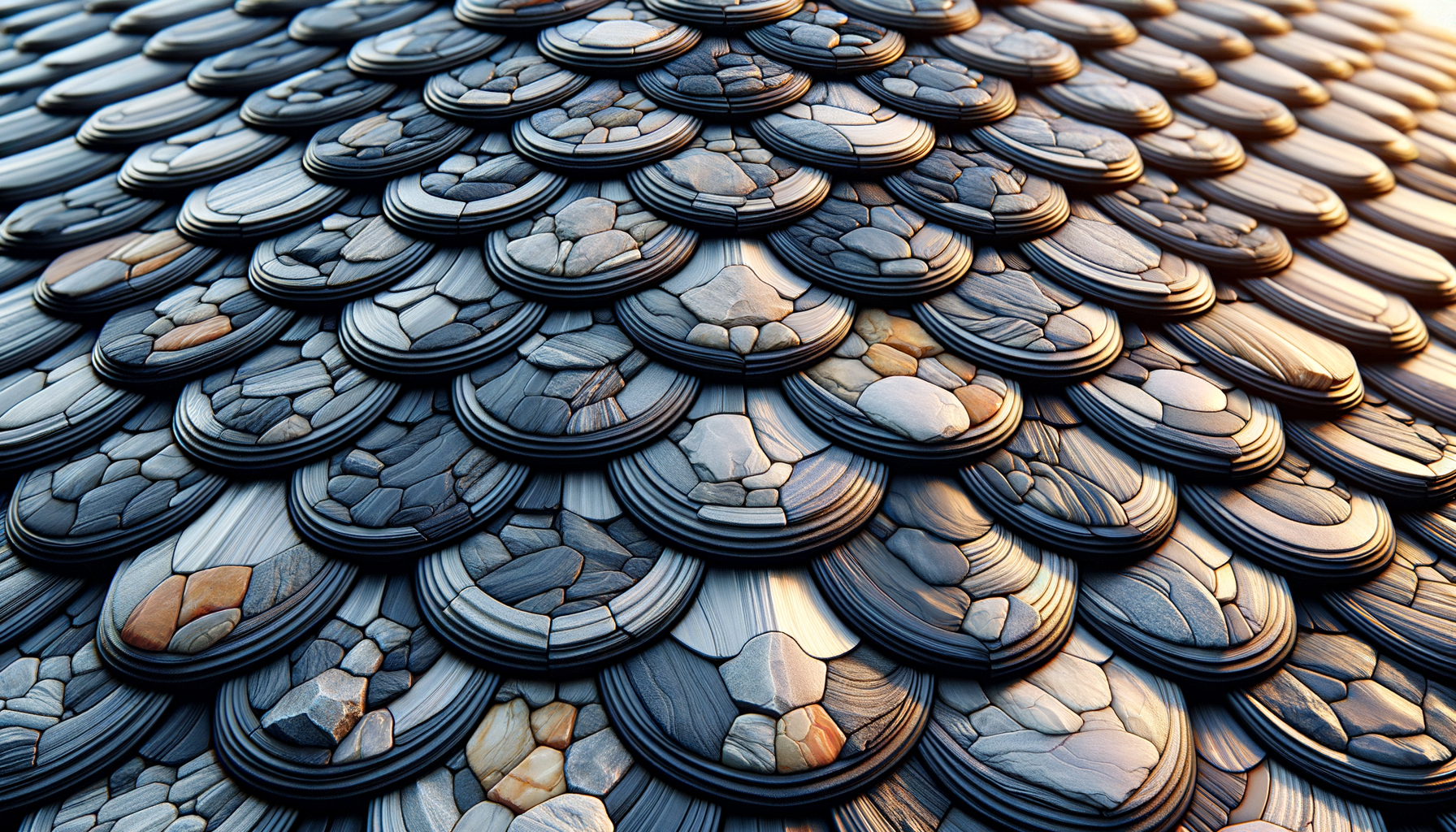 ALT: Close-up of Erie metal roofing tiles