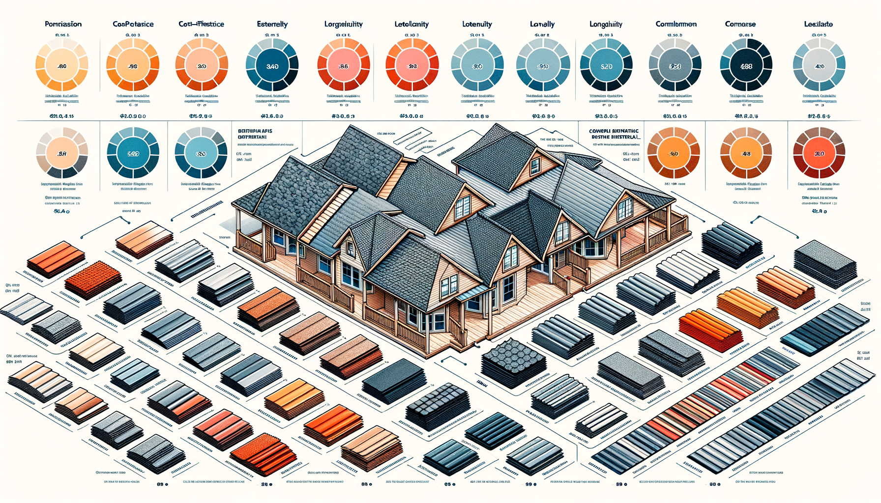 ALT: Comparative infographics of different roofing materials with price tags
