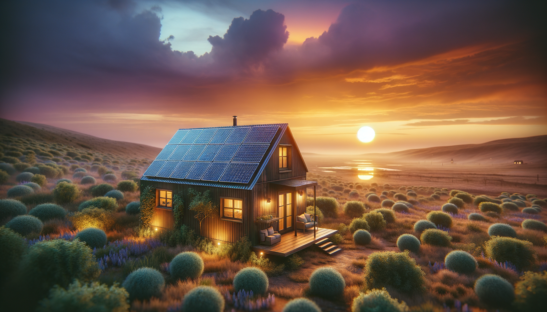ALT: Tiny house enjoying sustainable solar energy