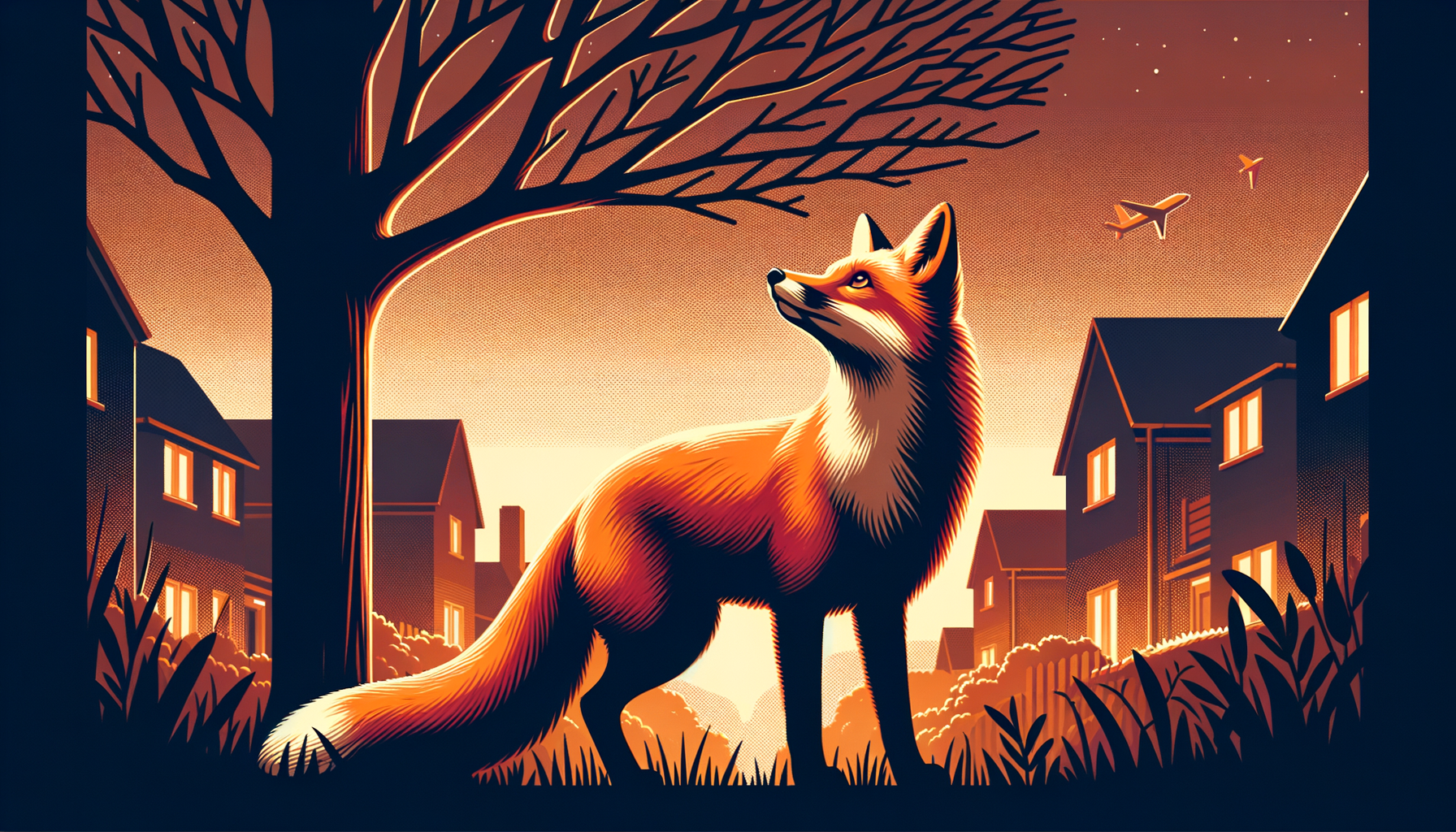 ALT: A red fox assessing a tree's climbability