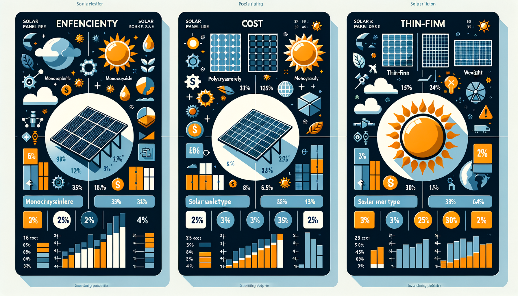 ALT: Comparison chart of different solar panel types